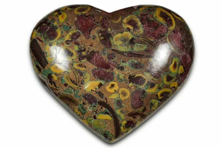 Polished Fruit Jasper Heart- India #343155